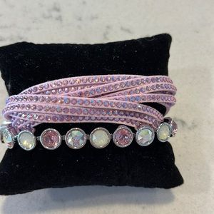 Touchstone Crystal Blossom wrap and Pale sunset ice bracelet.